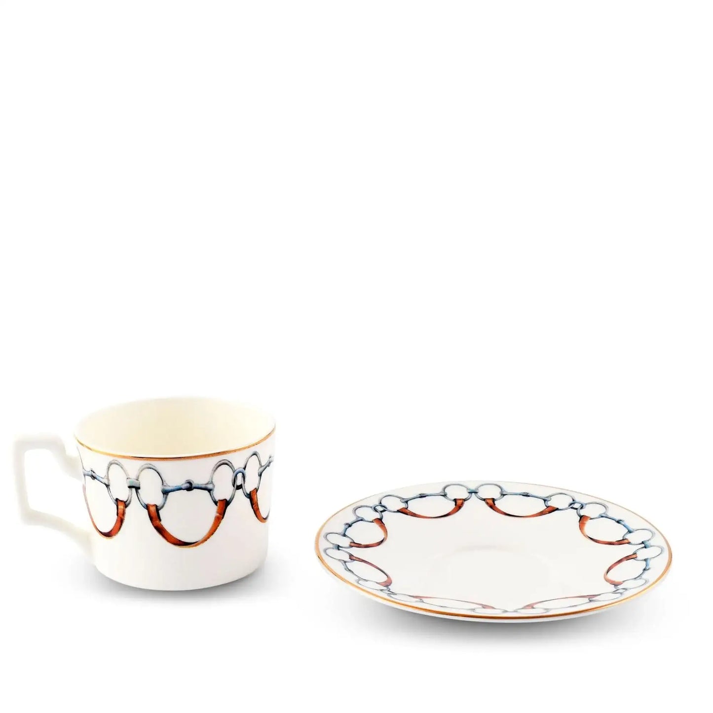 Wellington Bit Pattern Bone China Cup and Saucer