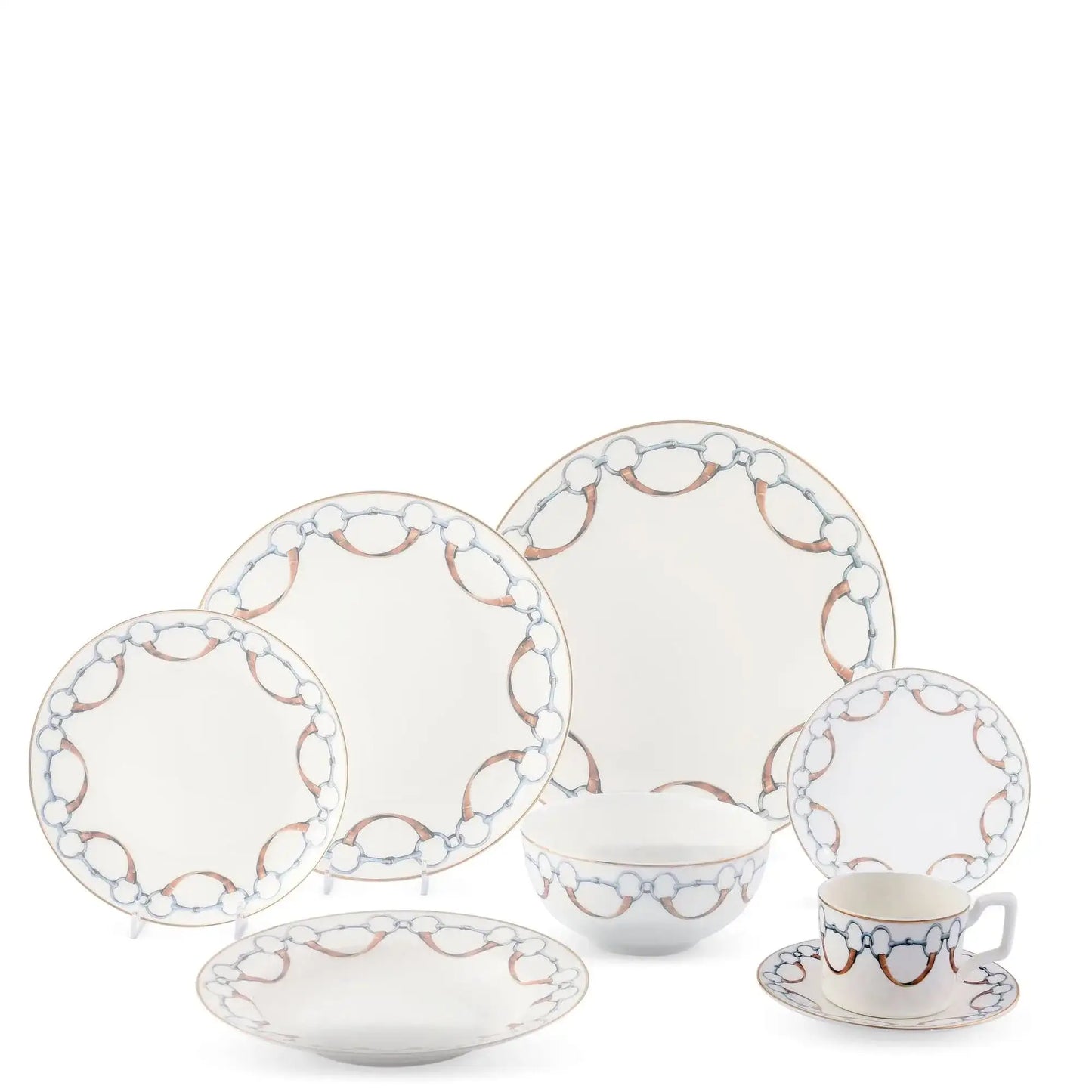 Wellington Bit Pattern Bone China Cup and Saucer