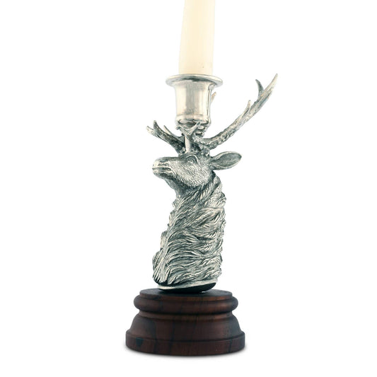 Pewter Elk 1 Taper Candlestick