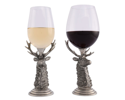 Pewter Elk Stemware