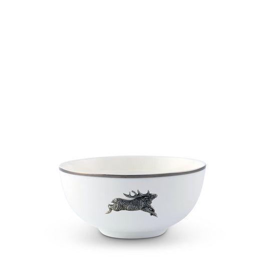 Running Elk Cereal Bowl Bone China Platinum Rim