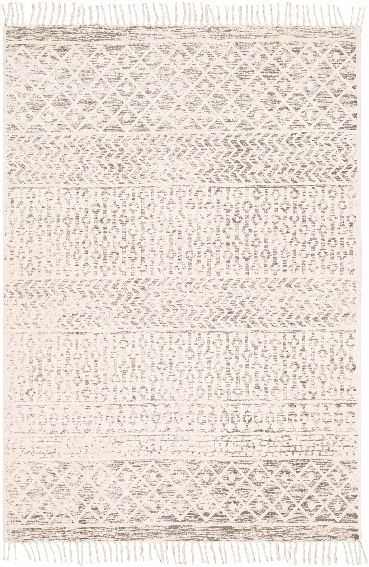 Valyermo Beige Hand Woven Cotton Rug - Clearance