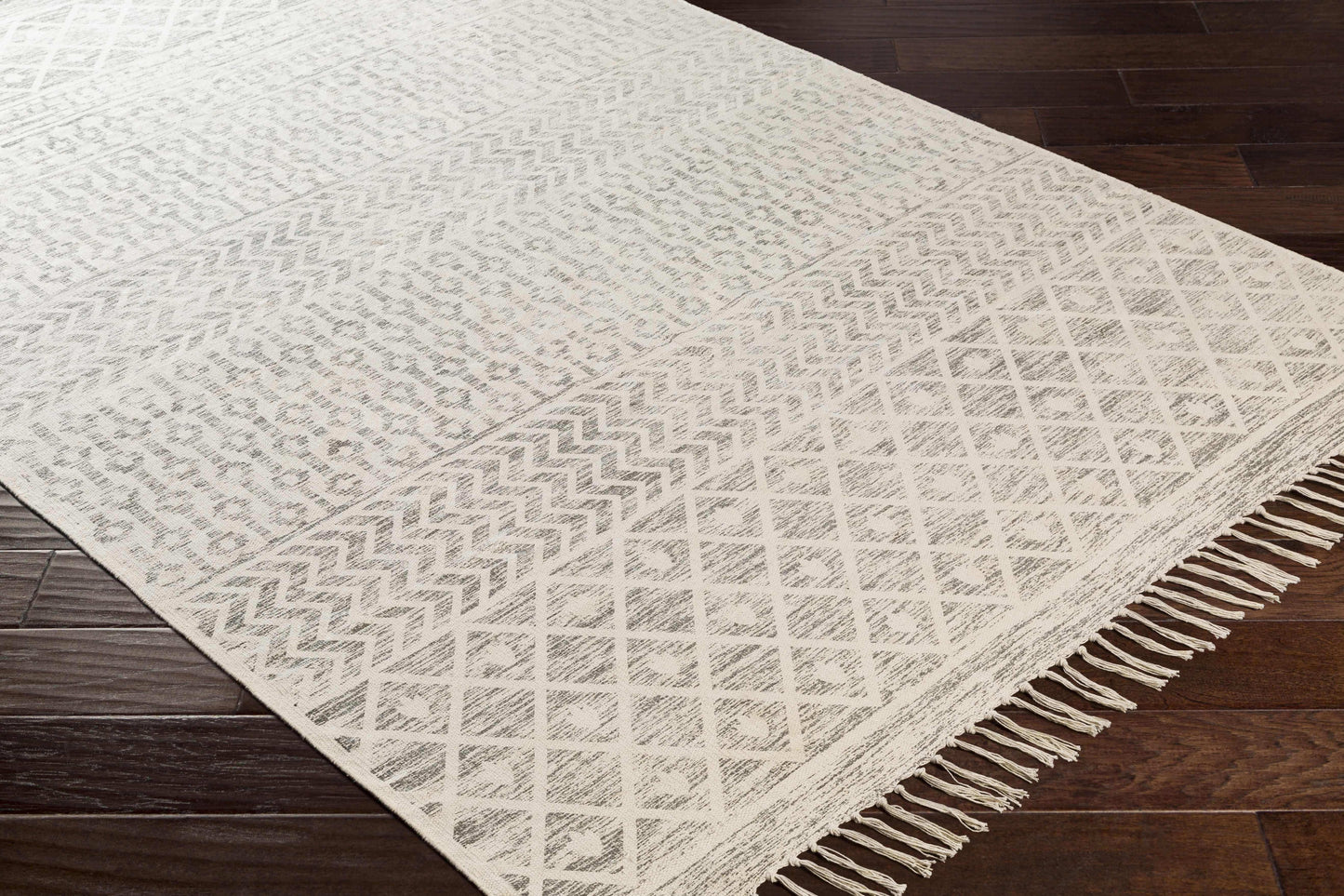Valyermo Beige Hand Woven Cotton Rug - Clearance