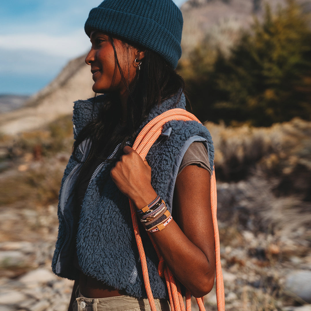 "Venture" Earthy Stripes & Patterned Hair + Wrist Bands