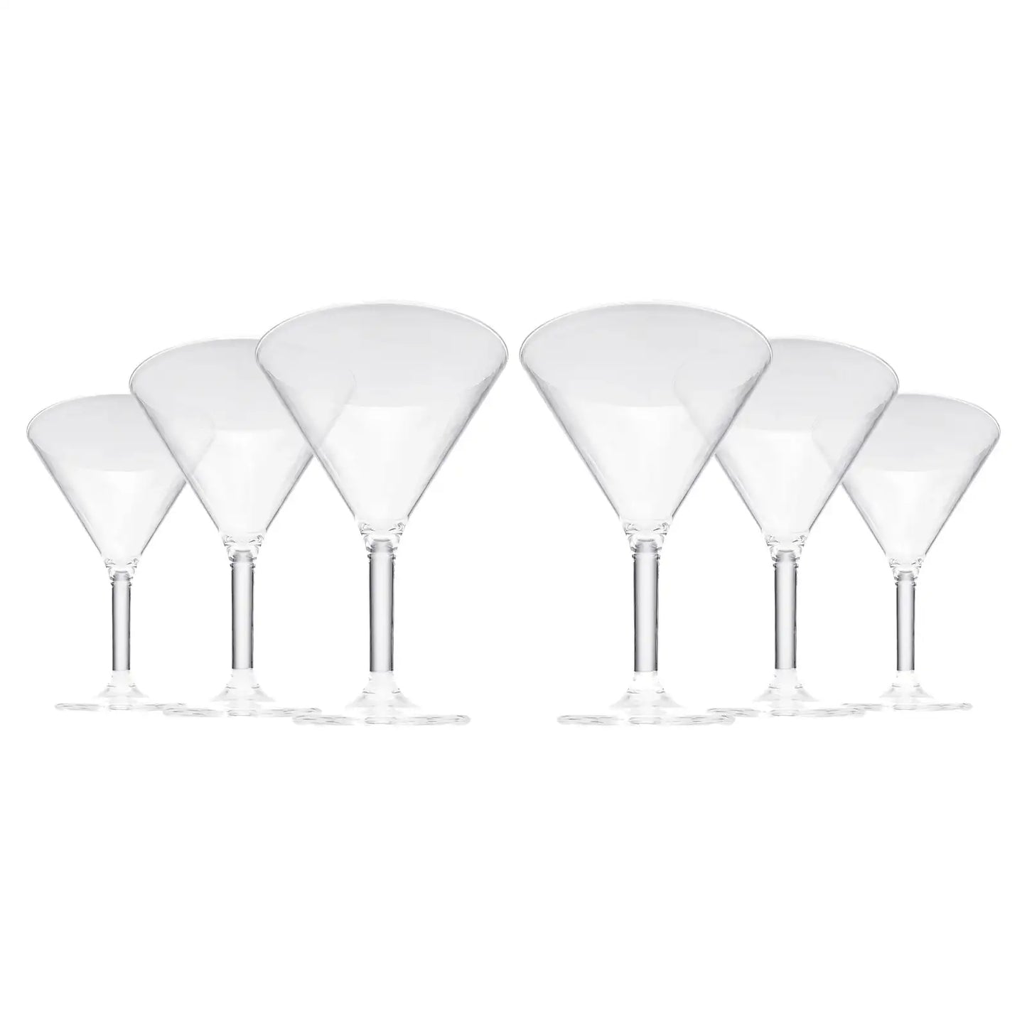 Barcelona Acrylic Martini Cocktail Glassware, Set of 6