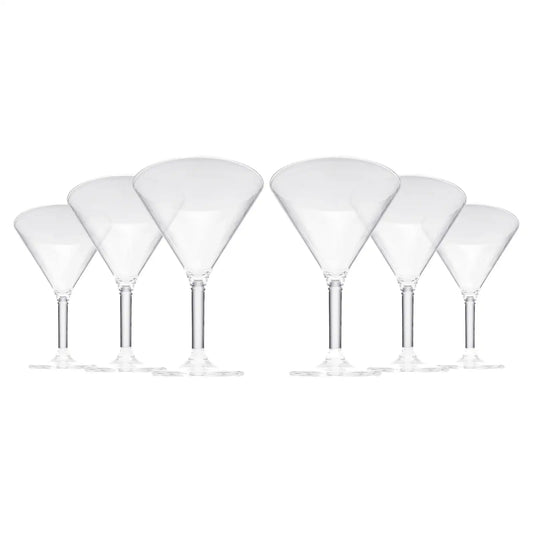 Barcelona Acrylic Martini Cocktail Glassware, Set of 6