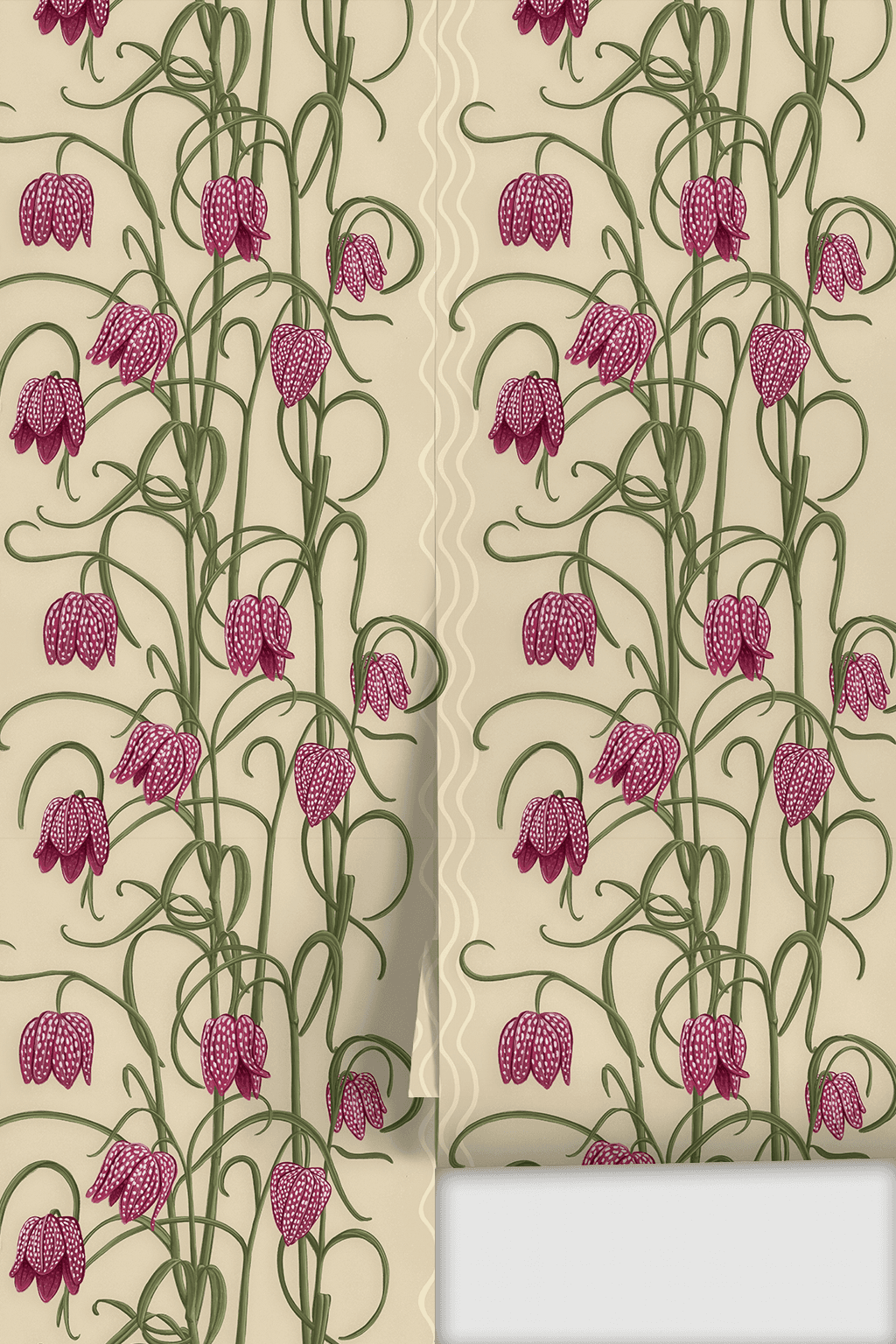 Campanas Wallpaper, tan and purple