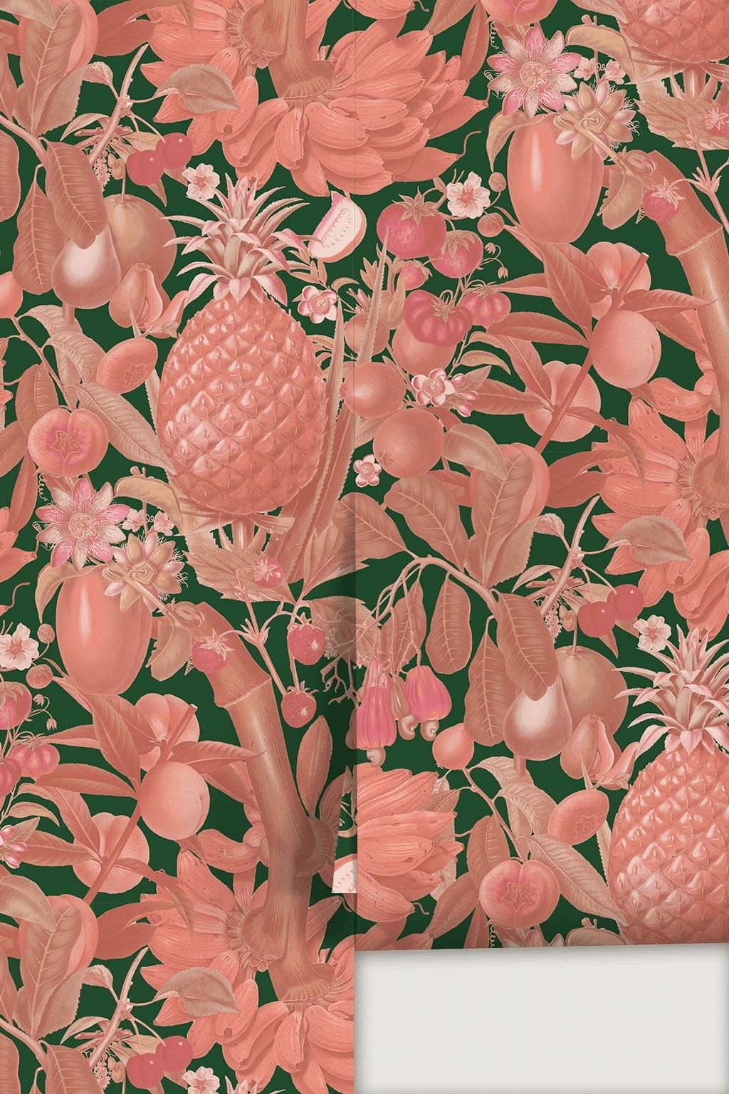 Juicy Fruit Wallpaper, dark green and pink