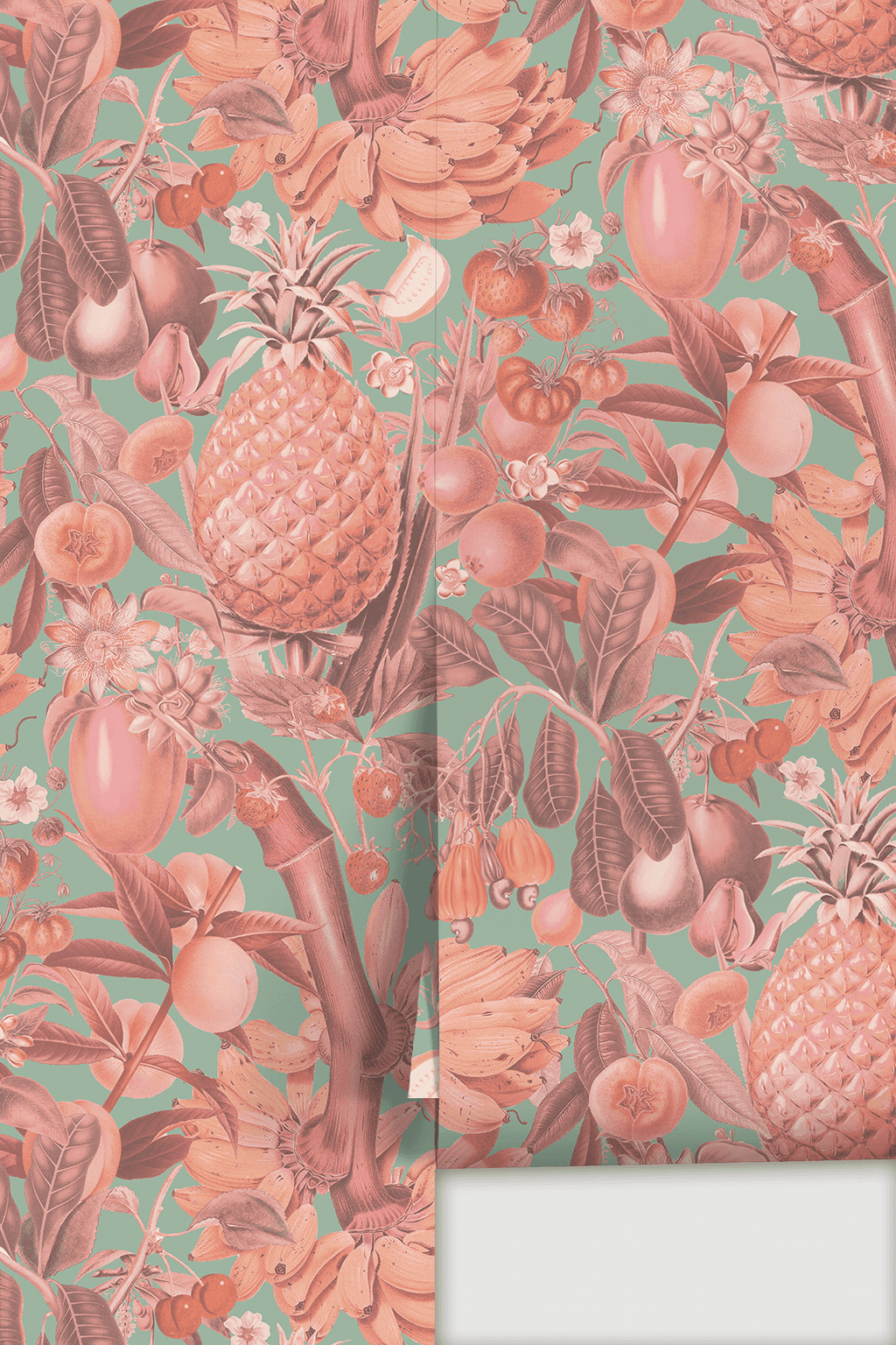 Juicy Fruit Wallpaper, mint and coral