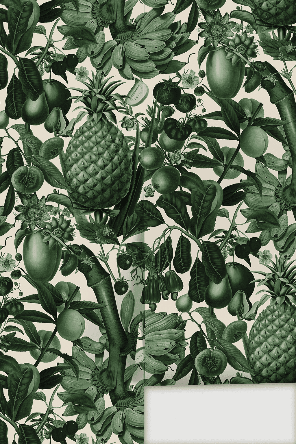 Juicy Fruit Wallpaper, white and dark green