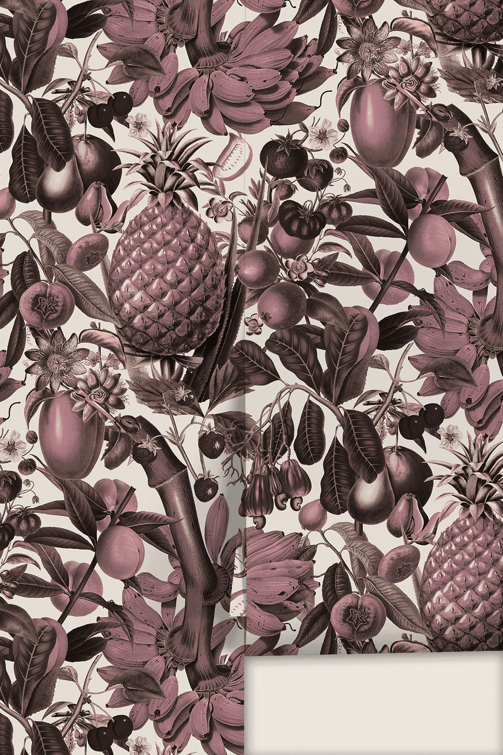 Juicy Fruit Wallpaper, white and mauve