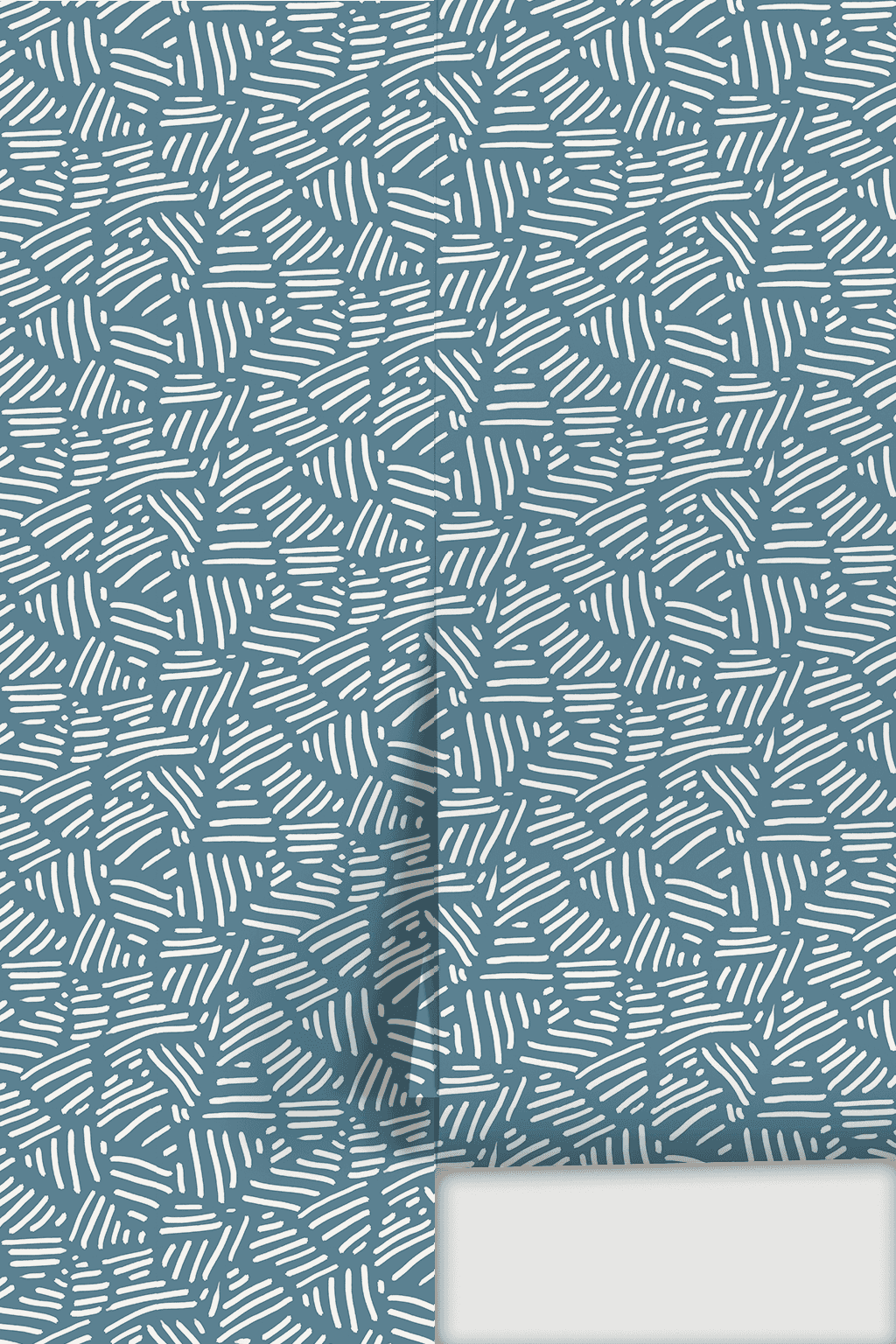Simple Stripes Wallpaper, denim blue and white