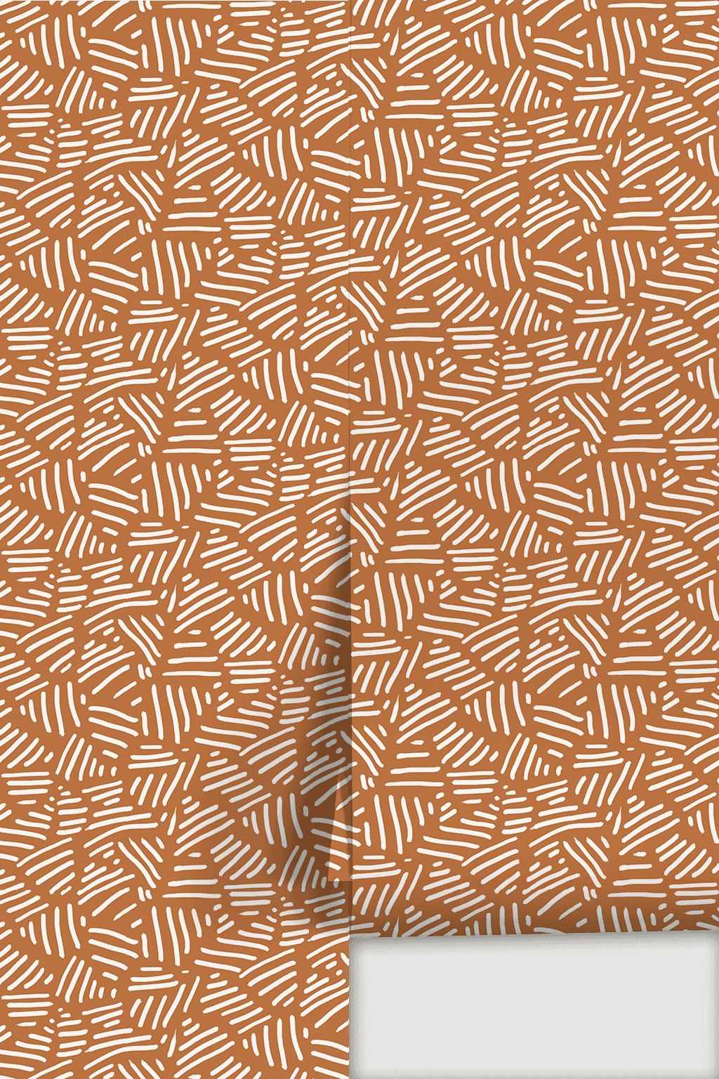 Simple Stripes Wallpaper, burnt orange and white
