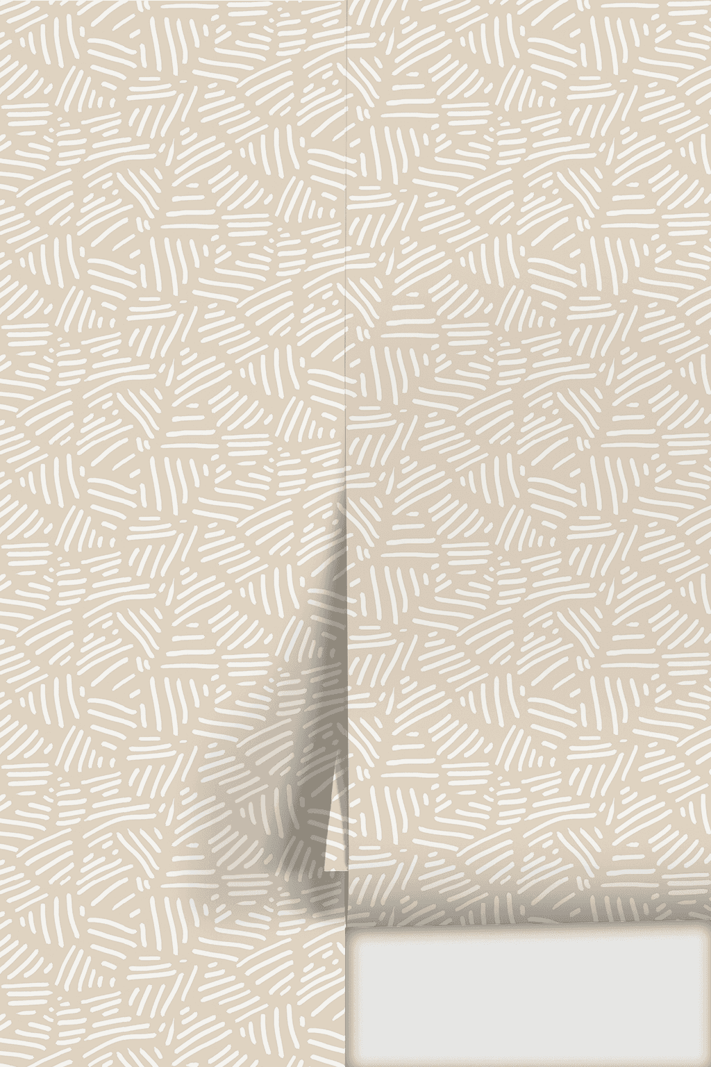 Simple Stripes Wallpaper, tan and white