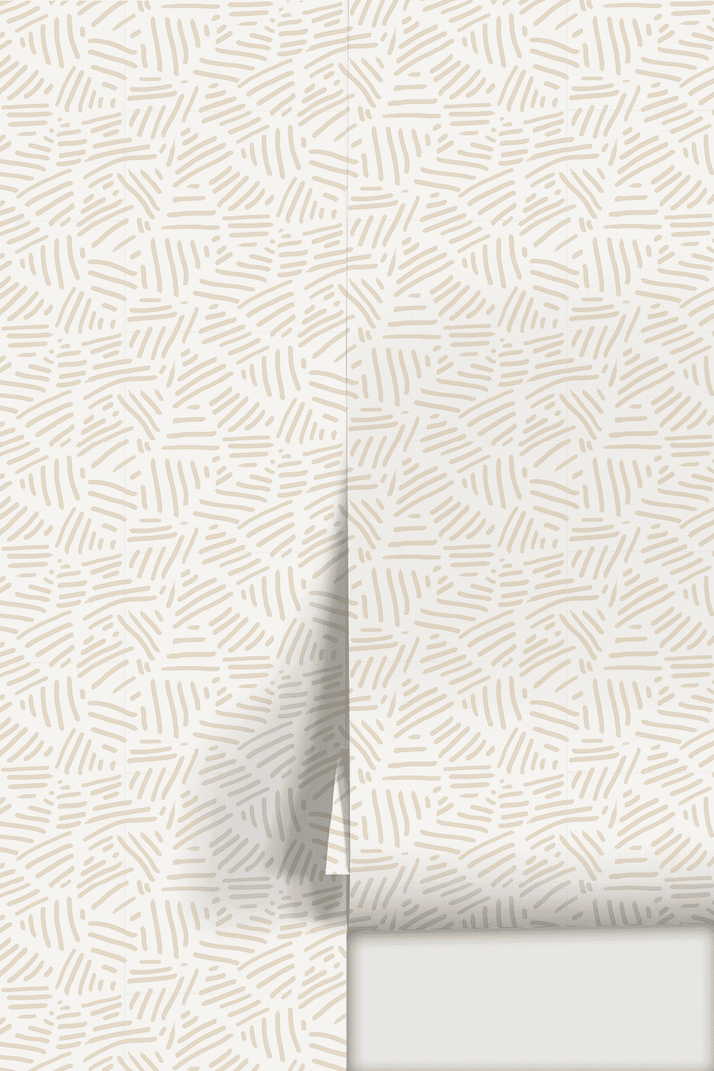 Simple Stripes Wallpaper, white and tan