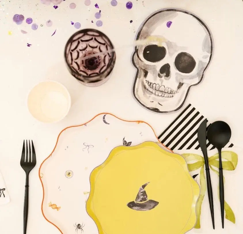 Watercolor Skeleton Halloween Dessert Plate (12pcs)