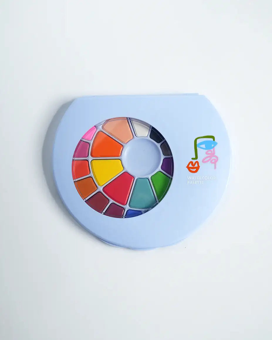 Watercolor Palette Party Favors (24 colors+brush) | Kids Craft Birthday Party Supplies | Paint Palette Party Accessories
