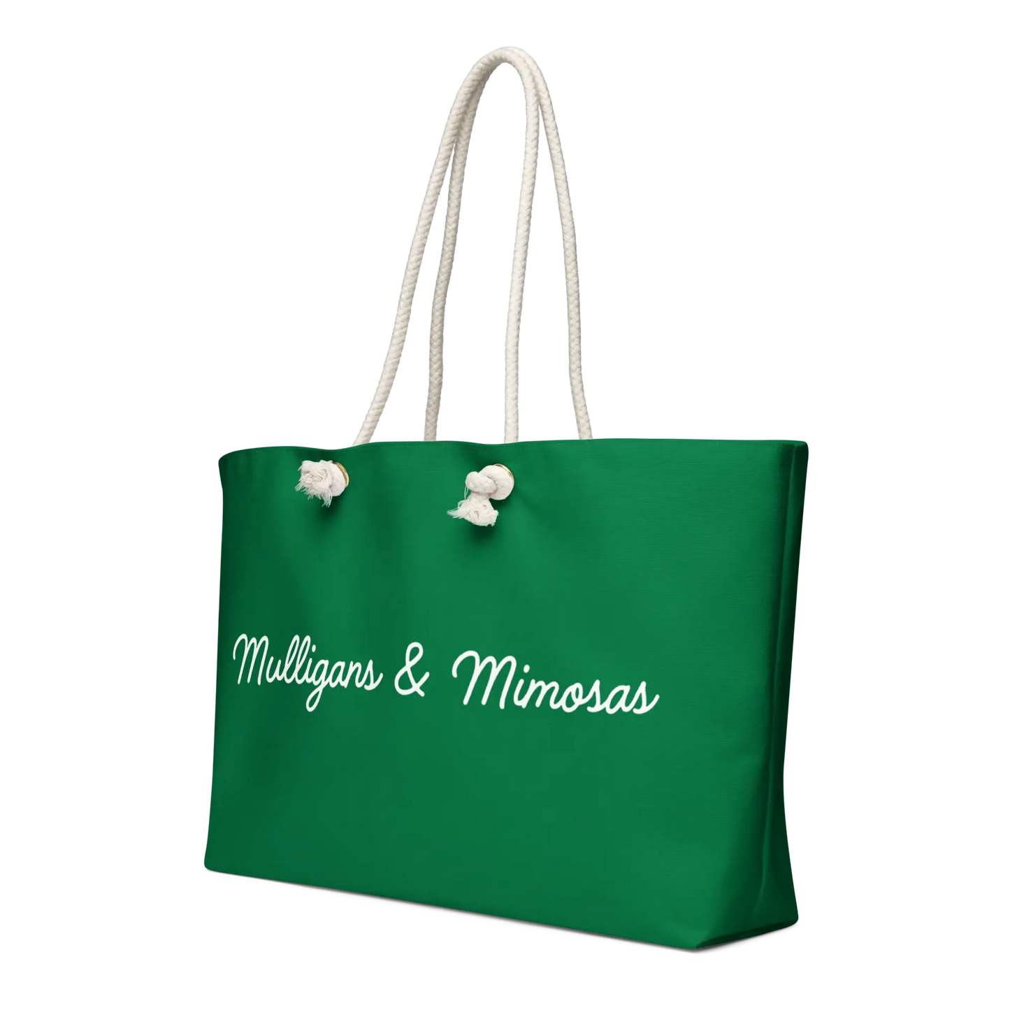 Mulligans & Mimosas Kelly Green Golf Tote Bag