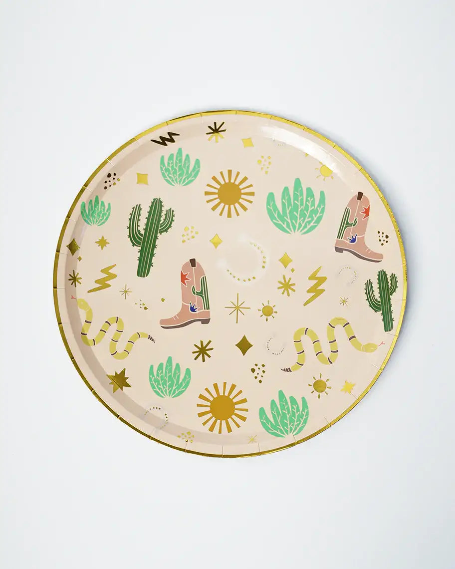 Western Birthday Party Supplies Pack (Serves 12) | Cowboy & Rodeo Themed Kids Party Kit | Plates, Cups & Tableware Set