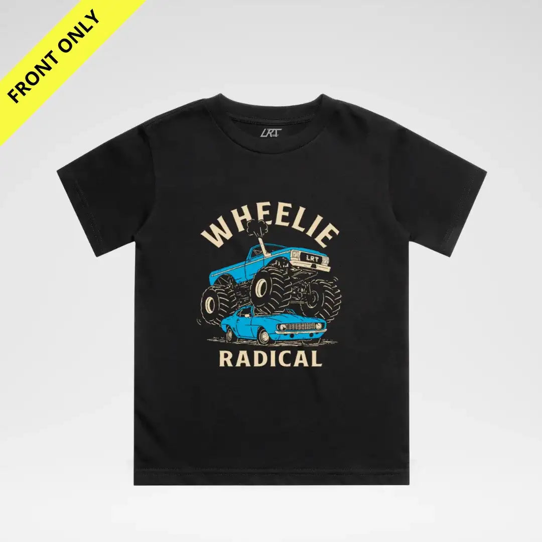 WHEELIE RADICAL TEE - BLUE EDITION (FRONT ONLY)