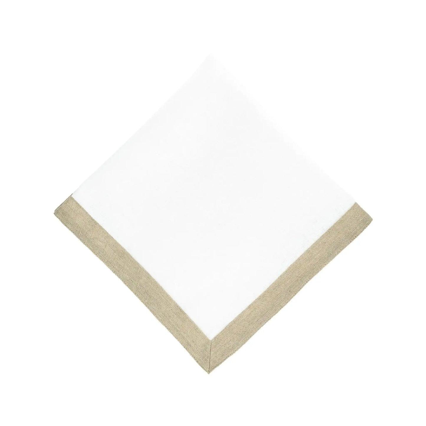 White Linen Napkins With Sparkle Borders, Set of 4