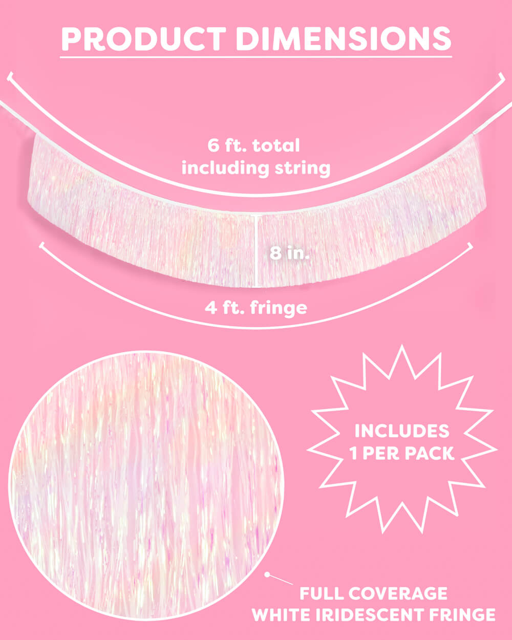 Iridescent Fringe - iridescent foil banner