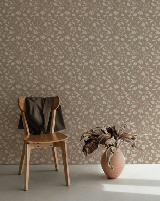 Wild Geranium Wallpaper in Mauve Clay