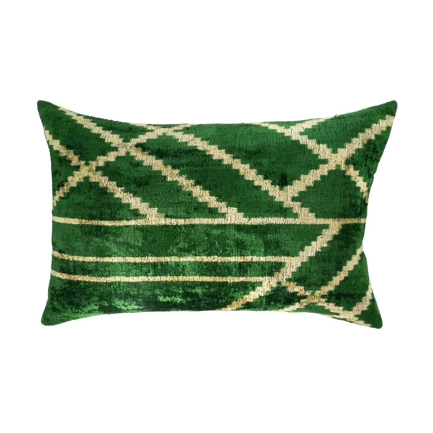 Woodlands Silk Velvet Ikat Pillow Cover 16 X 24