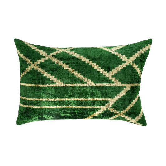 Woodlands Silk Velvet Ikat Pillow Cover 16 X 24
