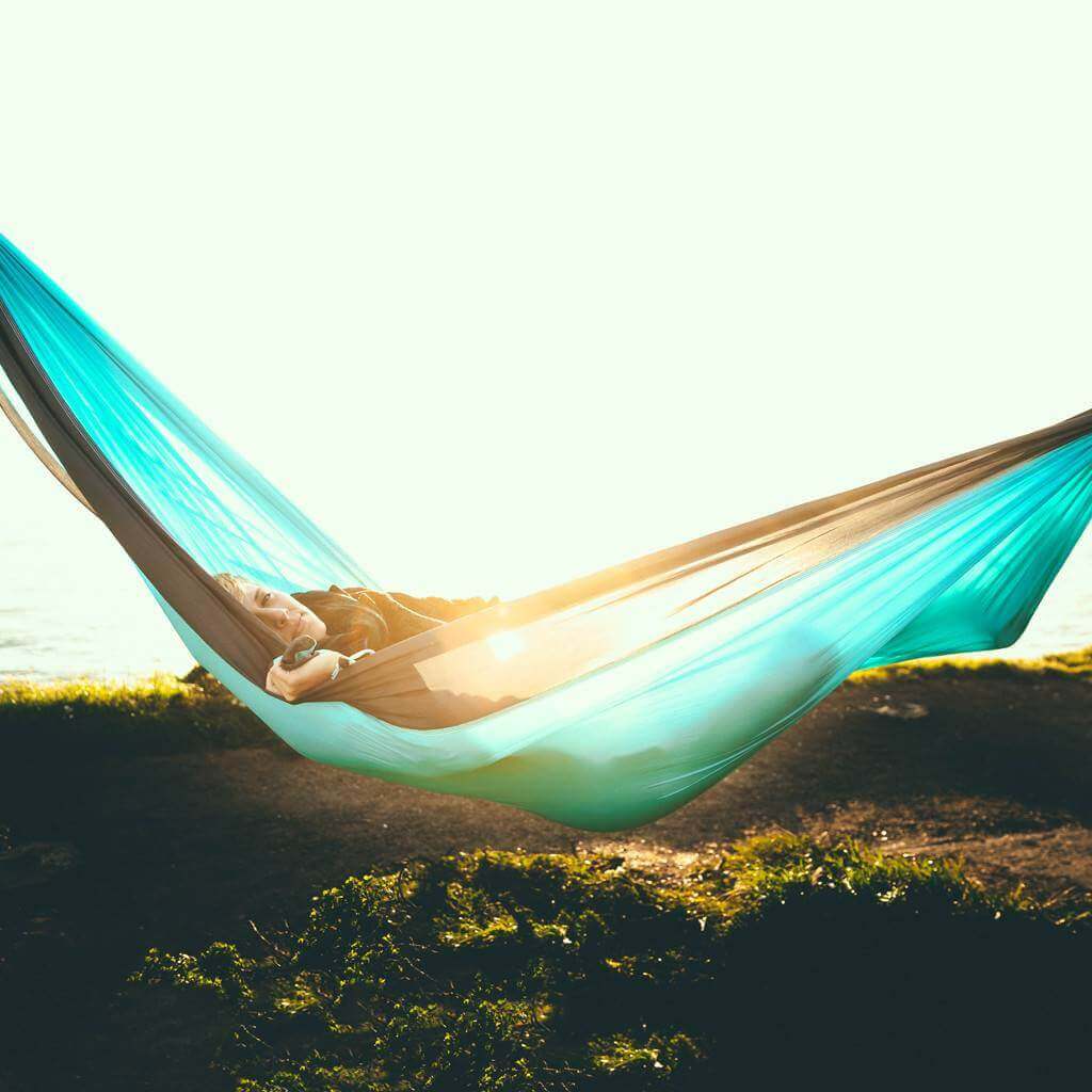 Double Hammock & Pro Hanging Straps (Aqua & Charcoal)