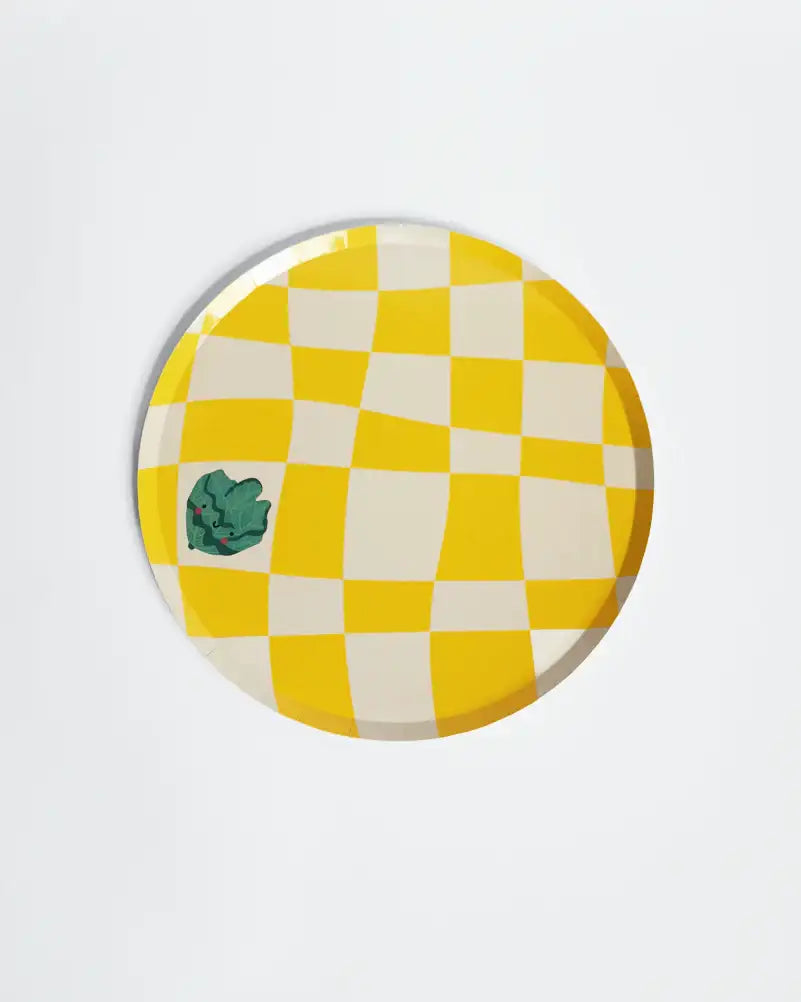 Little Chef Checkered Party Plates (9 Inch, 12 Count) | Kids Cooking Birthday Party Supplies | Colorful Checkerboard Paper Plates