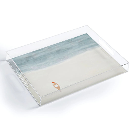 Alone with the Sea Acrylic Tray - Medium w/Handles