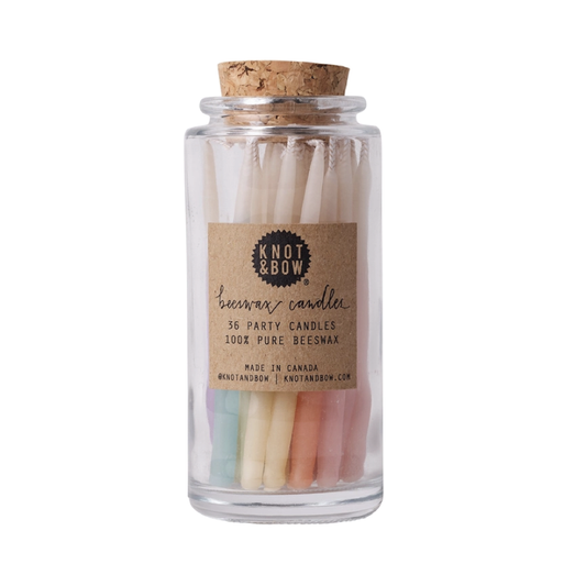 SALE - Ombre Assorted Beeswax Birthday Candles Jar