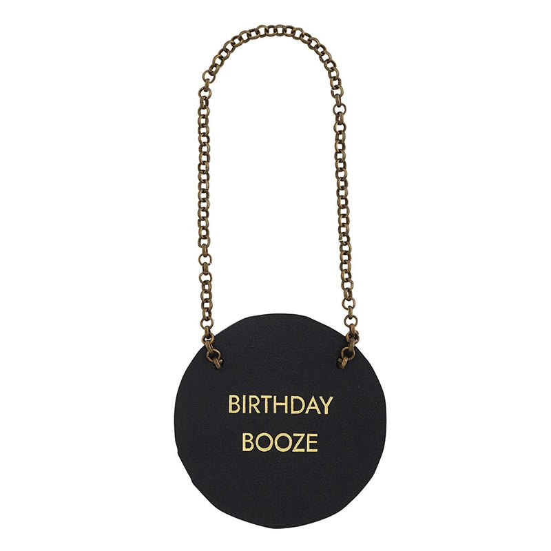Leather Bottle Tag - Birthday