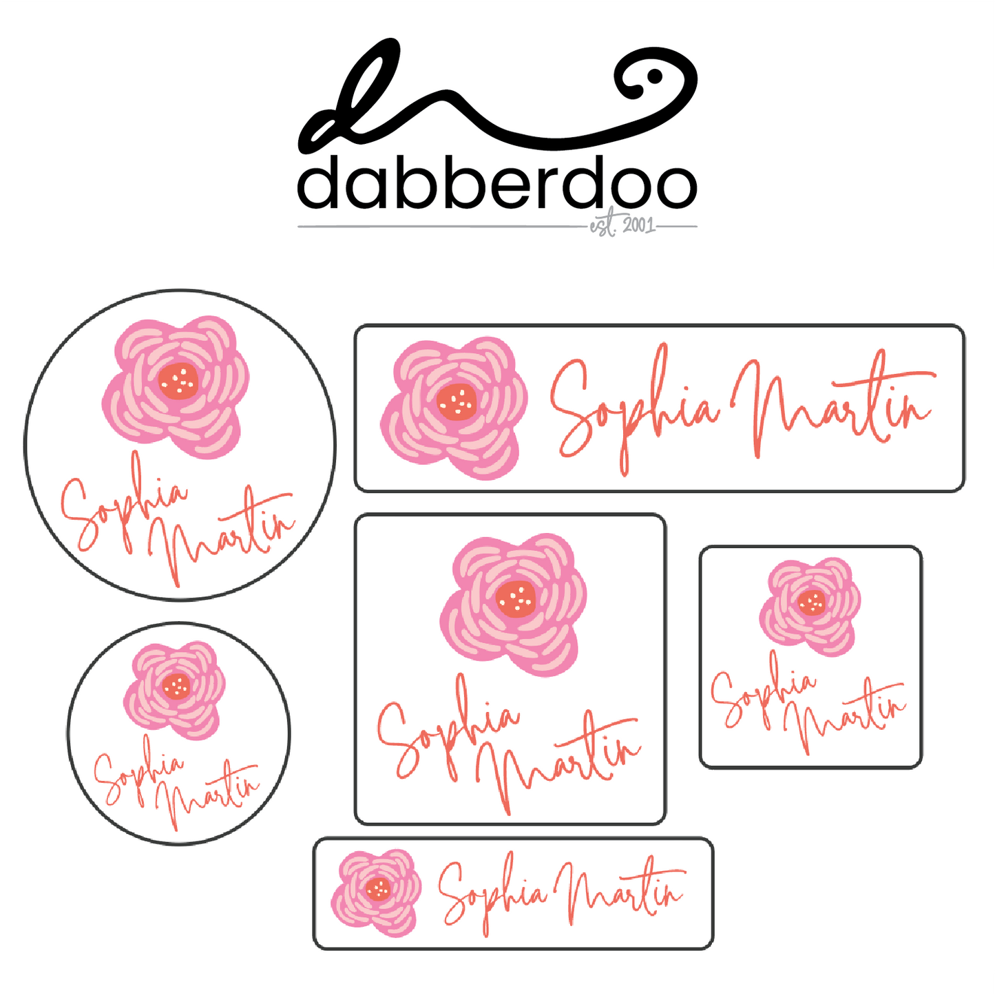 Pink Flower ID Labels