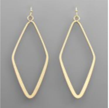 Gold Oblong Loop Earrings