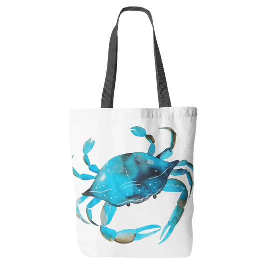 Blue Crab Watercolor Tote Bag