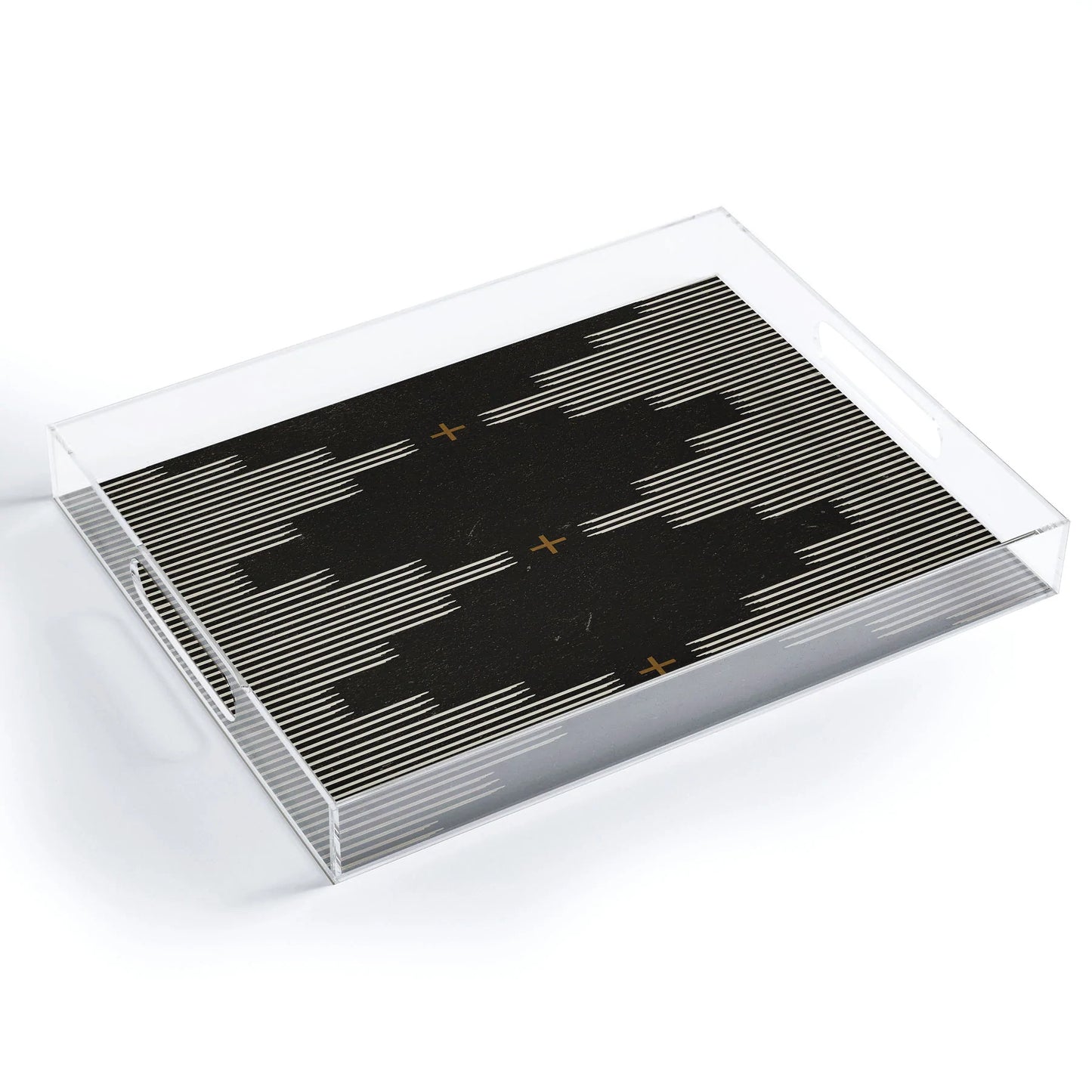 Southwest Minimalist Black Acrylic Tray - Medium w/Handles