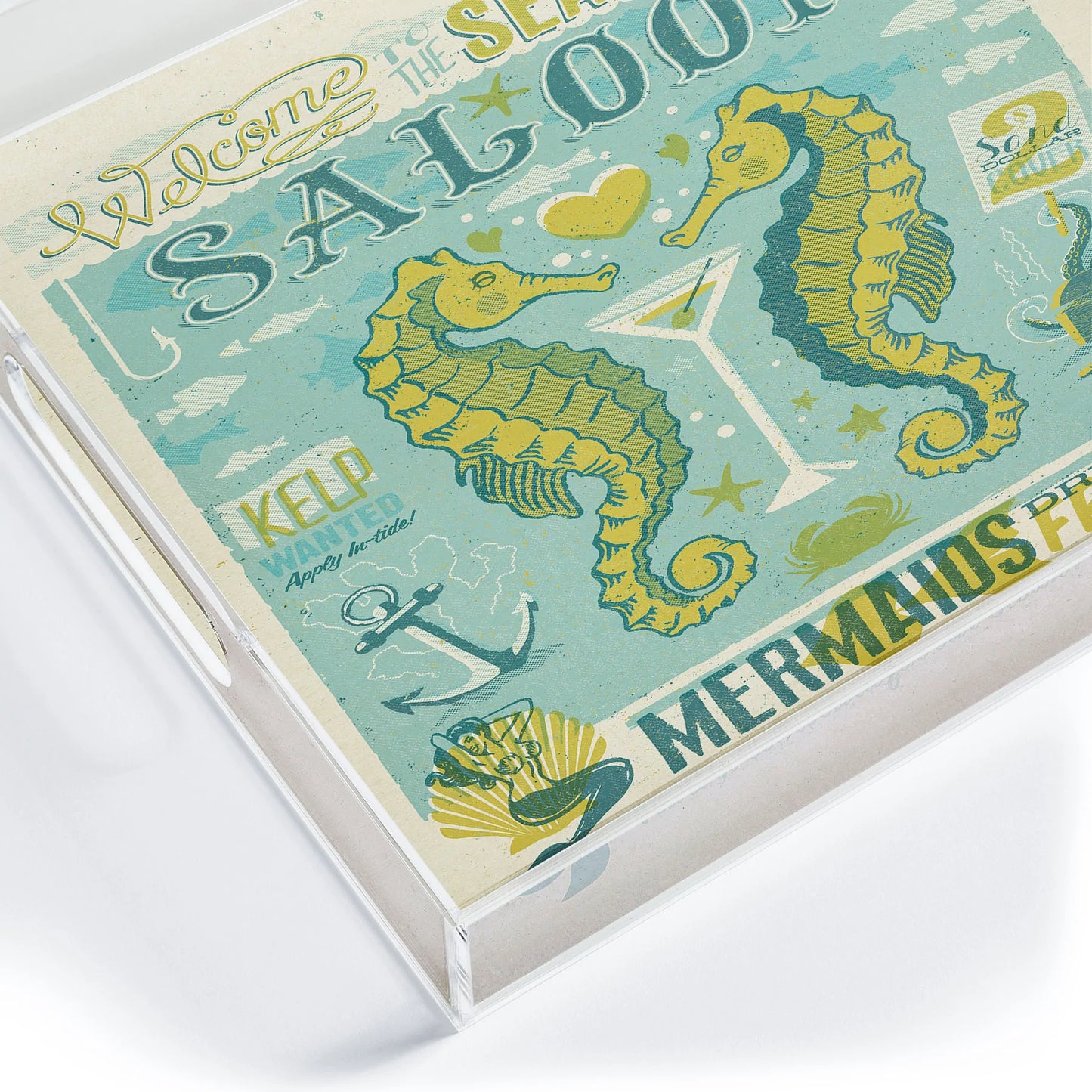 Seahorse Saloon Acrylic Tray - Medium w/Handles