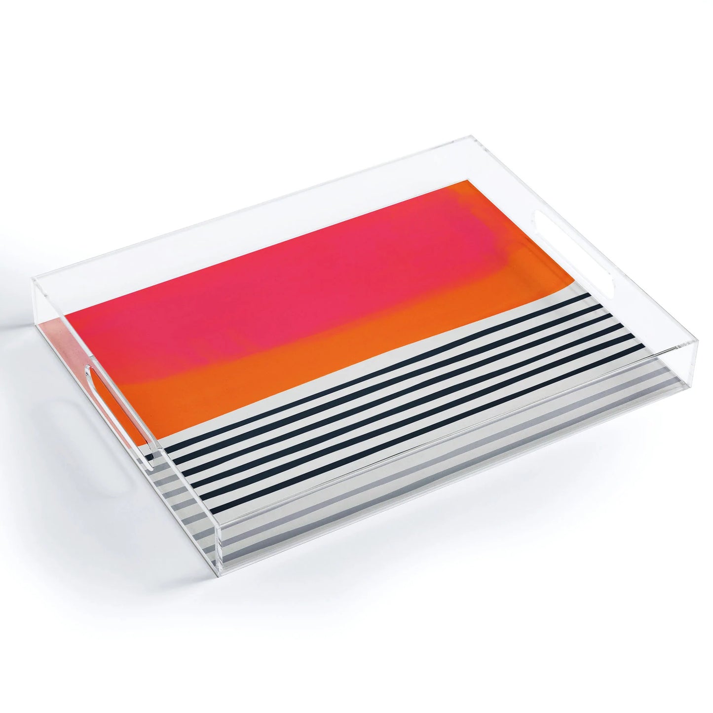 Sunset Ripples Acrylic Tray - Medium w/Handles