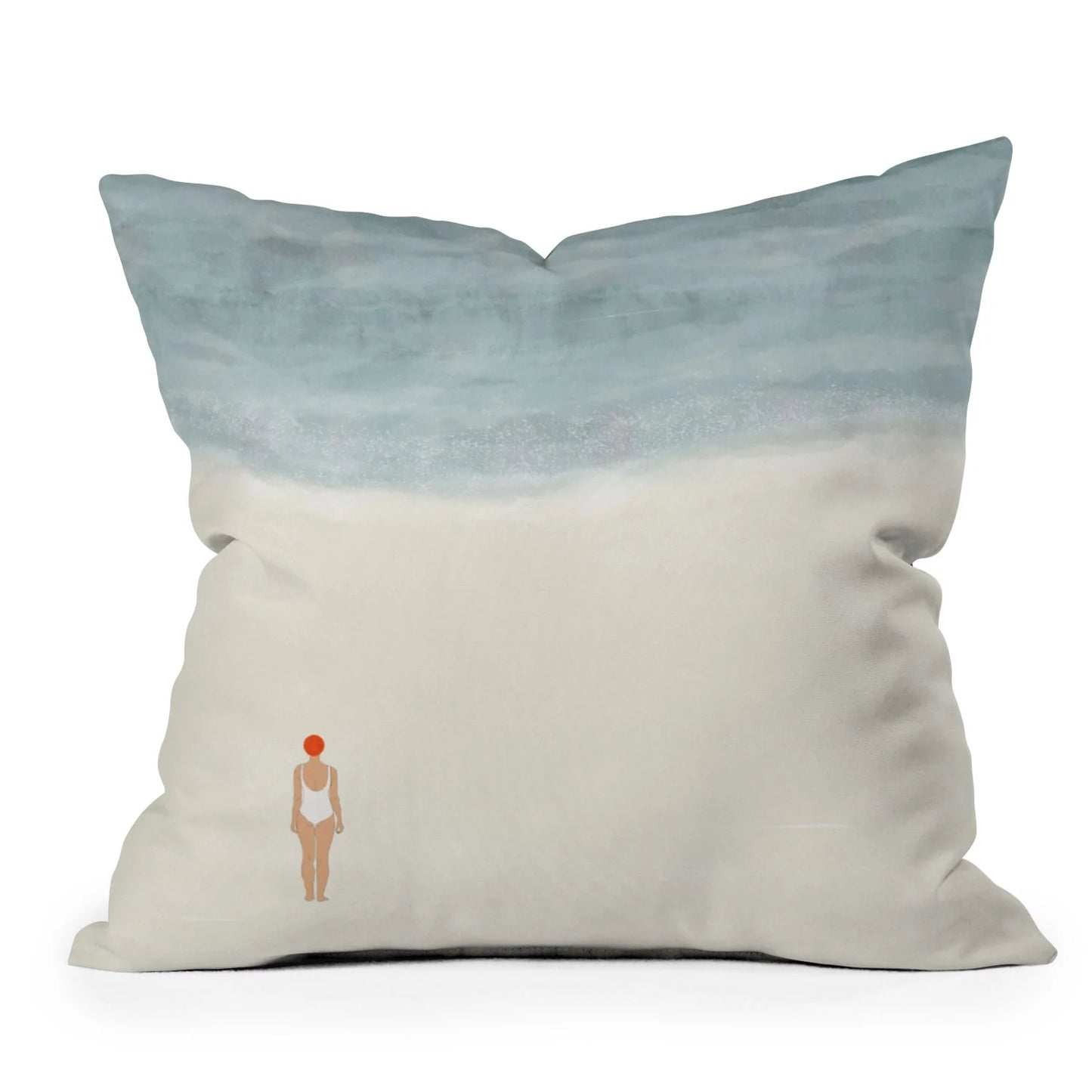Alone with the Sea Throw Pillow