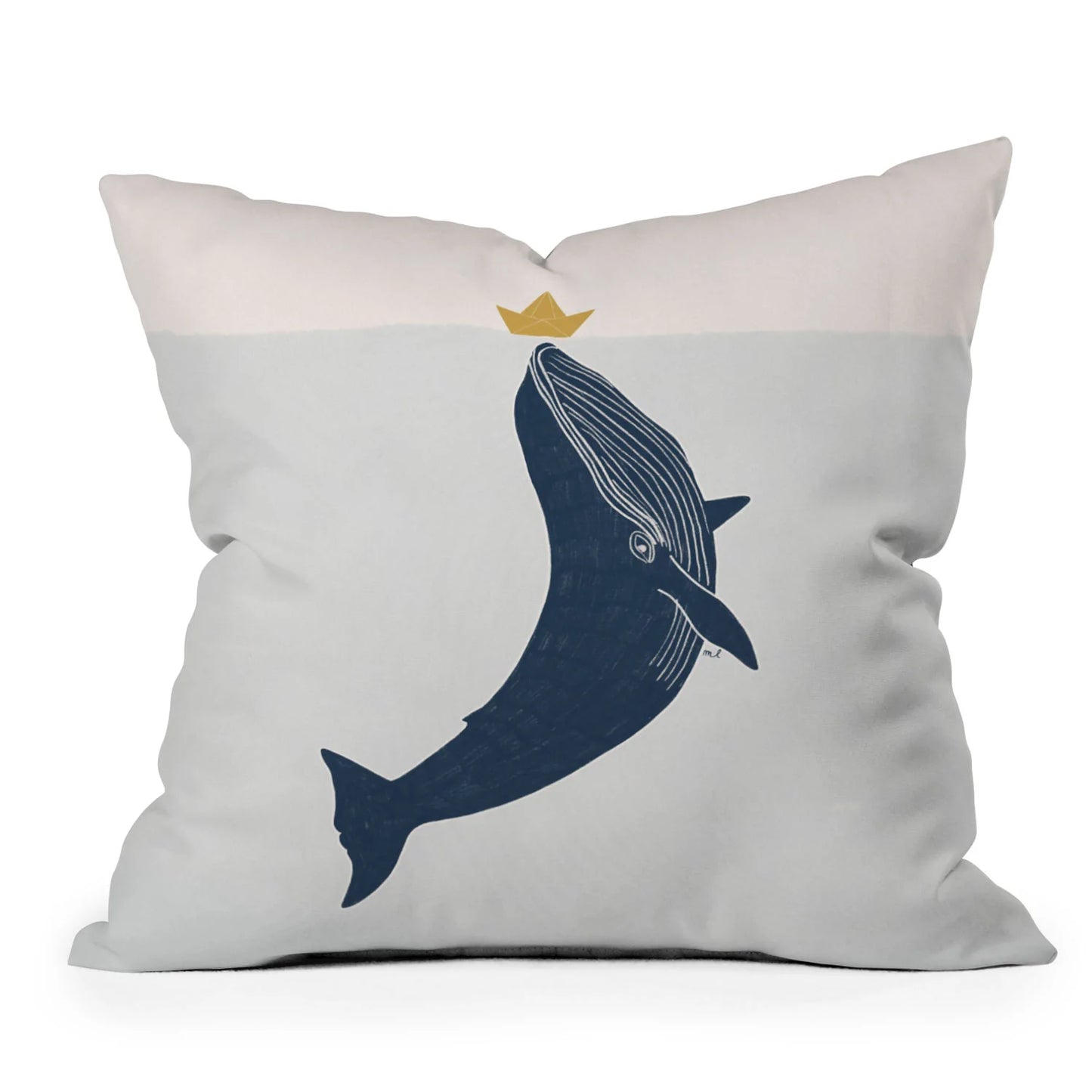 Blue Whale Throw Pillow