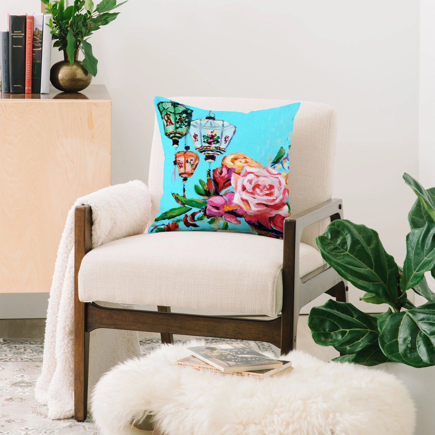 Shanghai Blossom Throw Pillow